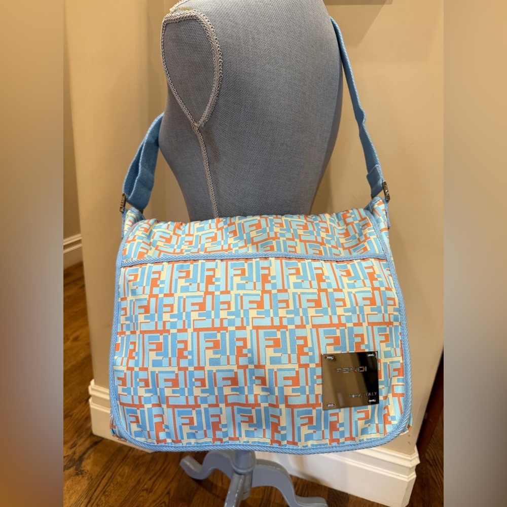 Fendi Multicolor FF Nylon Logo Pattern Messenger Bag